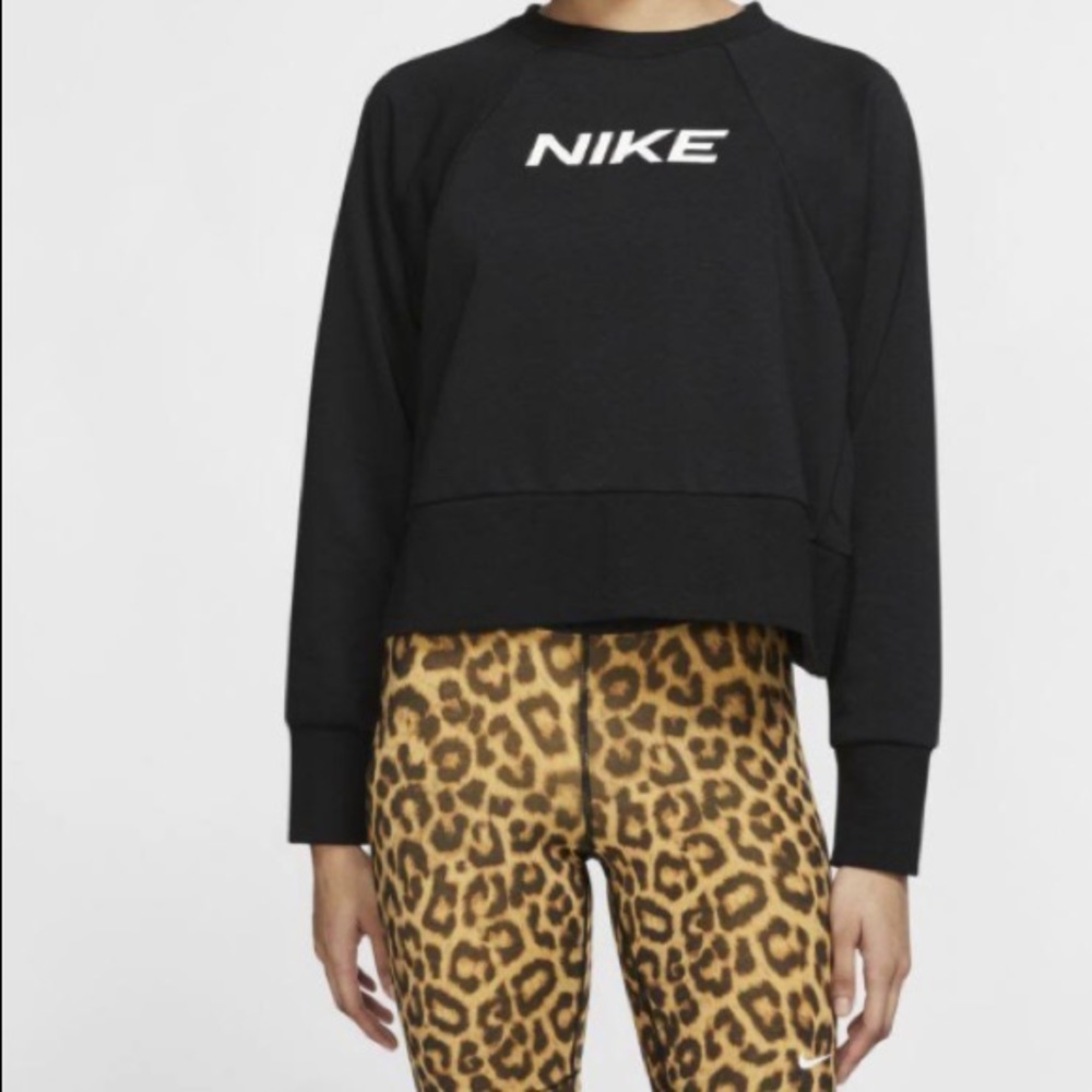 Nike Fleece Training Crop Crew Neck Sweatshirt